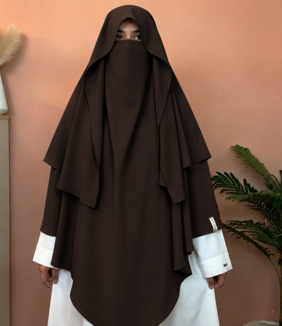 Butterfly Khimar Hijab - Darkbrown