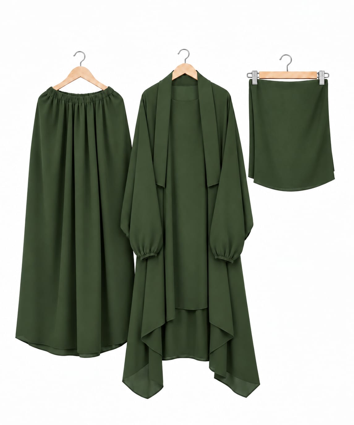 3 Piece Jilbab - Olivegreen