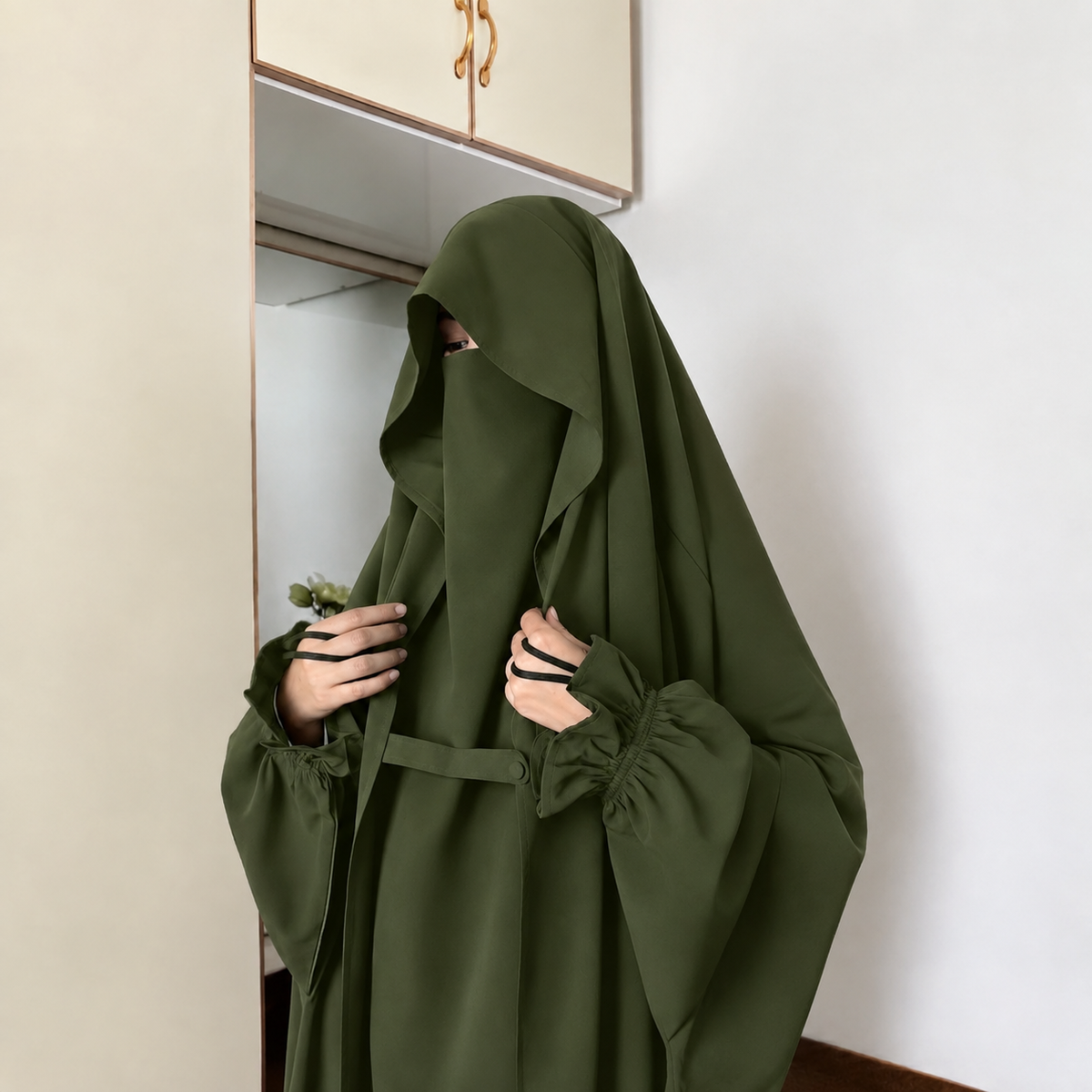 Saudi Jilbab - Olive Green