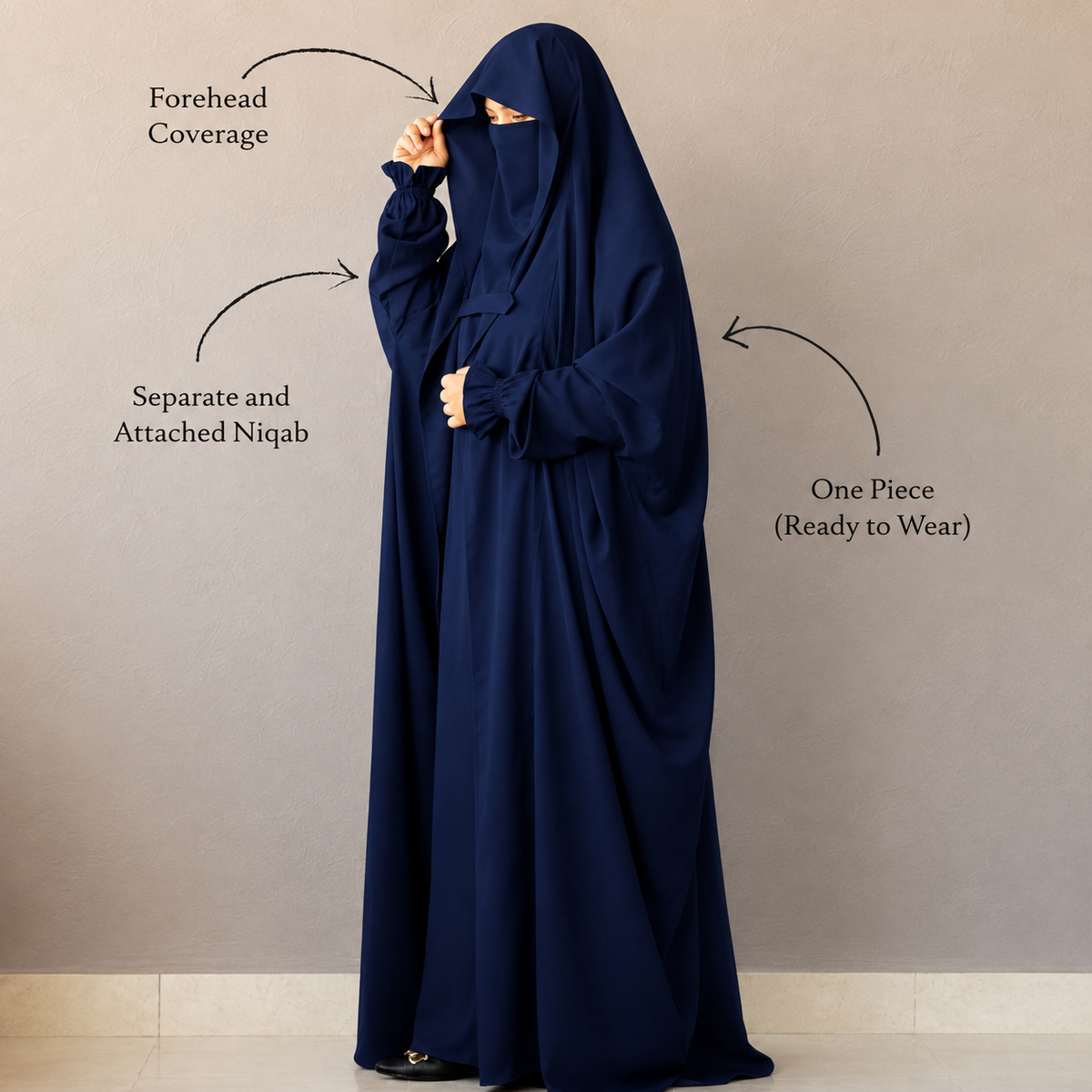 Saudi Jilbab - Navy Blue