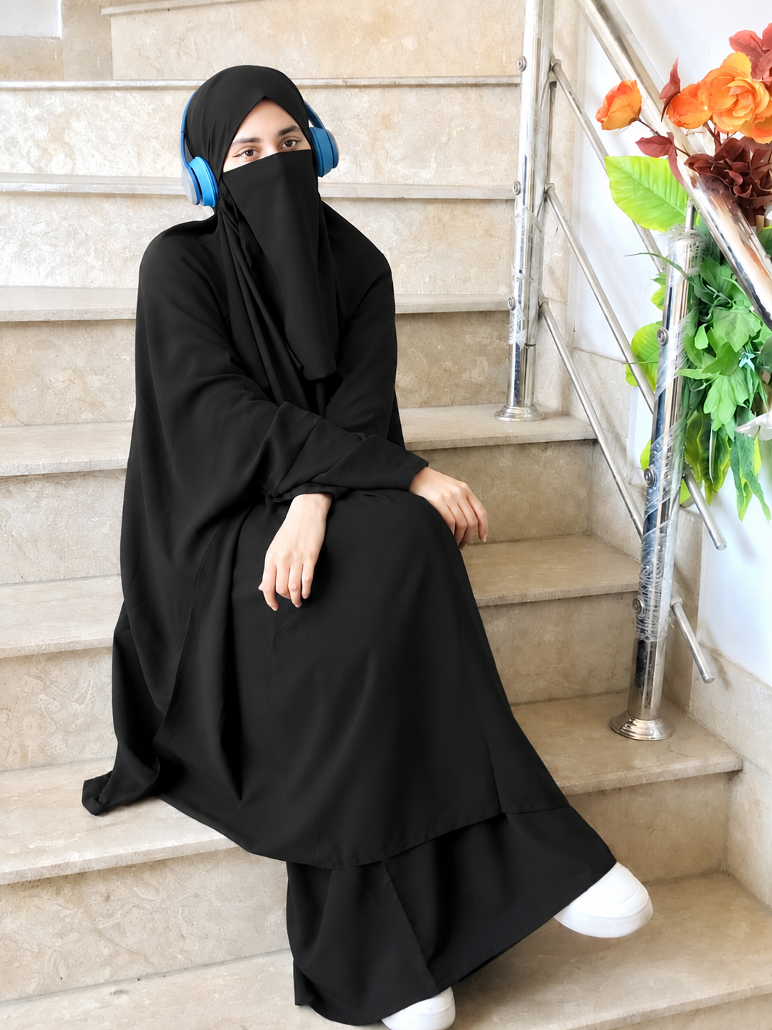 3-Piece Jilbab - Black