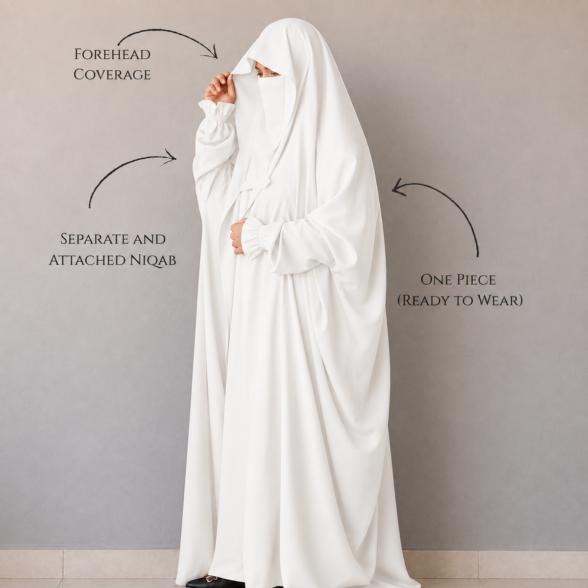 Saudi Jilbab - White